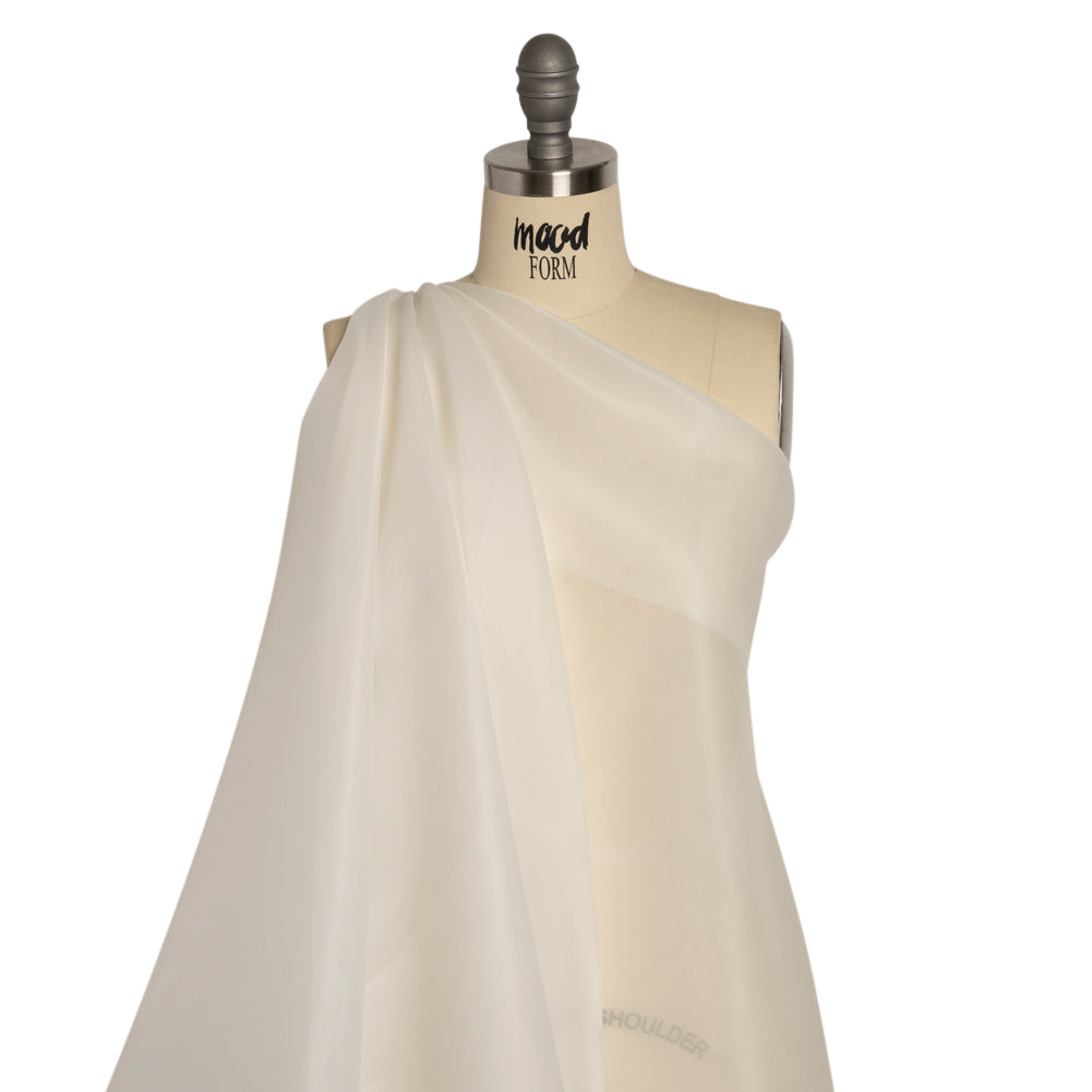 Satin-Faced Polyester Organza - Antique White - Ardea Collection by Mood Satin-Faced Polyester Organza - Antique White - Ardea Collection by Mood