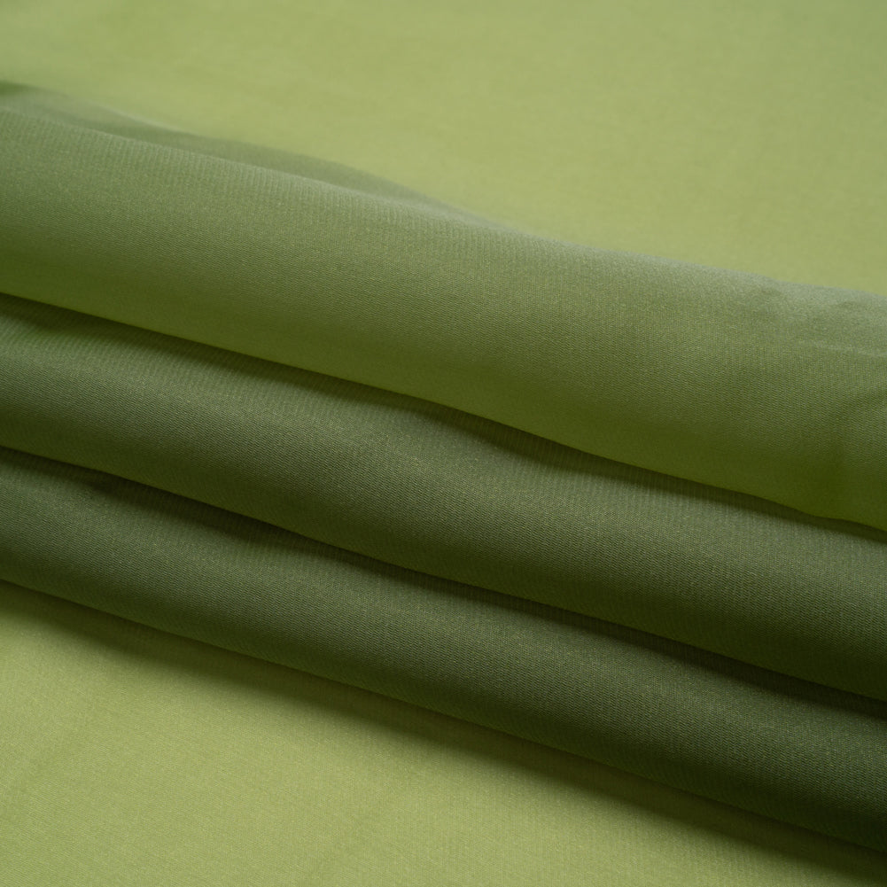 Satin-Faced Polyester Organza - Pesto Green - Ardea Collection by Mood - Folded Satin-Faced Polyester Organza - Pesto Green - Ardea Collection by Mood - Folded