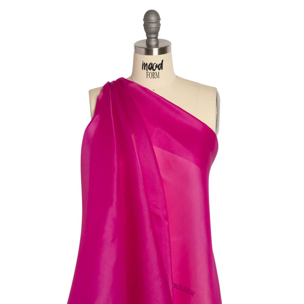 Satin-Faced Polyester Organza - Magenta Haze - Ardea Collection by Mood Satin-Faced Polyester Organza - Magenta Haze - Ardea Collection by Mood