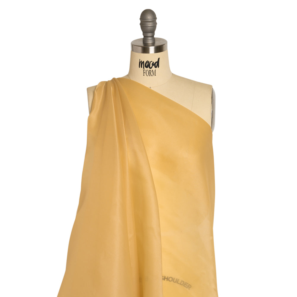 Satin-Faced Polyester Organza - Gold - Ardea Collection by Mood Satin-Faced Polyester Organza - Gold - Ardea Collection by Mood