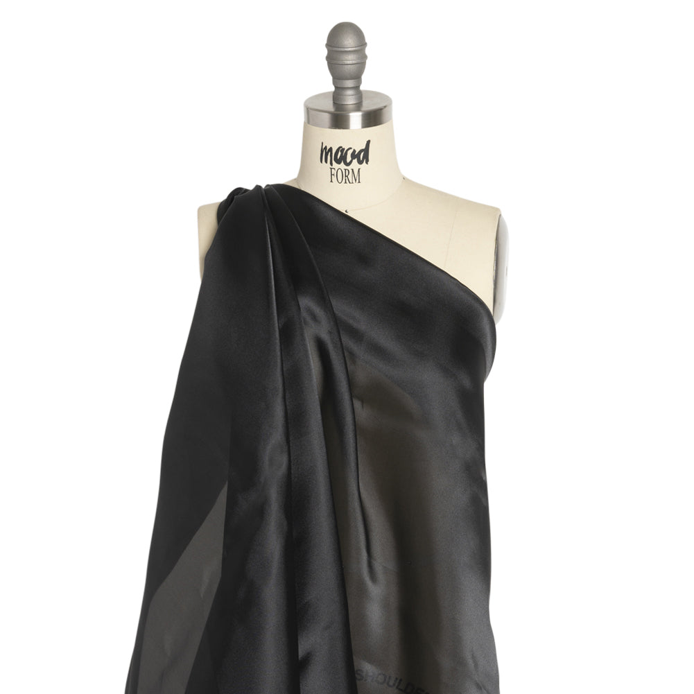 Satin-Faced Polyester Organza - Black - Ardea Collection by Mood Satin-Faced Polyester Organza - Black - Ardea Collection by Mood
