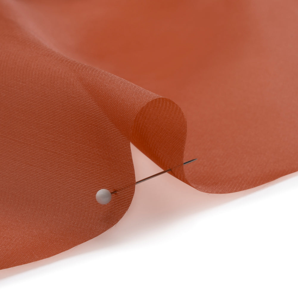 Satin-Faced Polyester Organza - Sienna - Ardea Collection by Mood - Detail Satin-Faced Polyester Organza - Sienna - Ardea Collection by Mood - Detail
