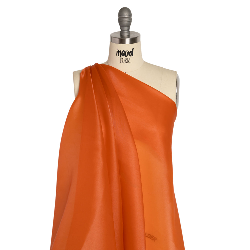 Satin-Faced Polyester Organza - Burnt Orange - Ardea Collection by Mood Satin-Faced Polyester Organza - Burnt Orange - Ardea Collection by Mood