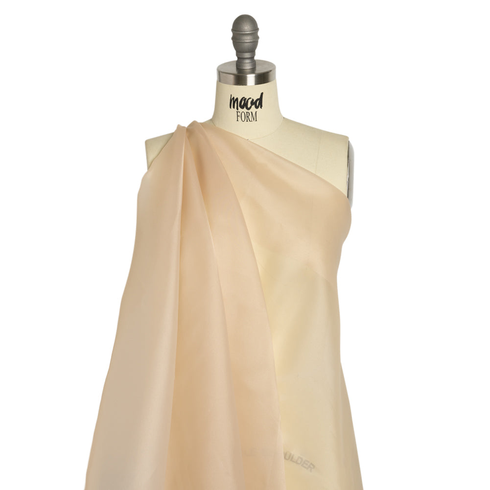 Satin-Faced Polyester Organza - Cashmere - Ardea Collection by Mood Satin-Faced Polyester Organza - Cashmere - Ardea Collection by Mood