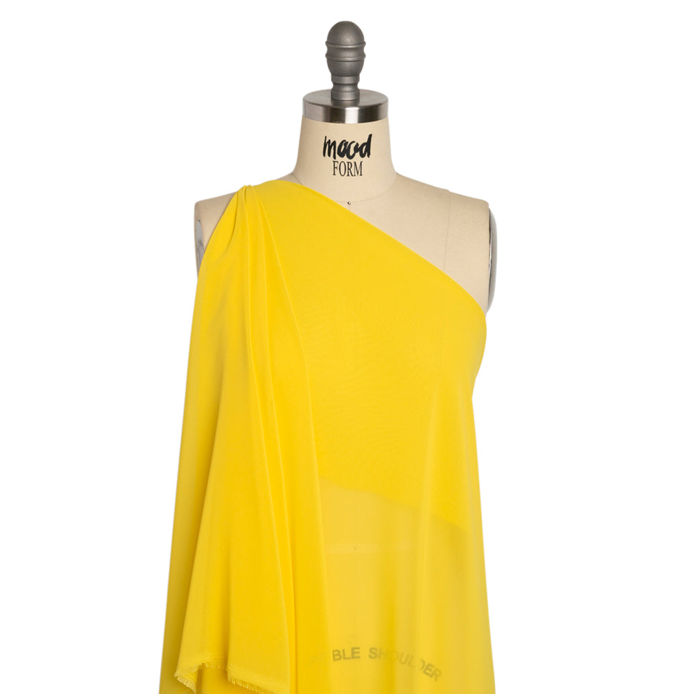 Polyester High-Multi Chiffon - Buttercup Yellow - Netta Collection by Mood - Drape Polyester High-Multi Chiffon - Buttercup Yellow - Netta Collection by Mood - Drape