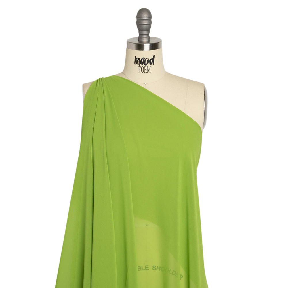Polyester High-Multi Chiffon - Peridot Green - Netta Collection by Mood Polyester High-Multi Chiffon - Peridot Green - Netta Collection by Mood