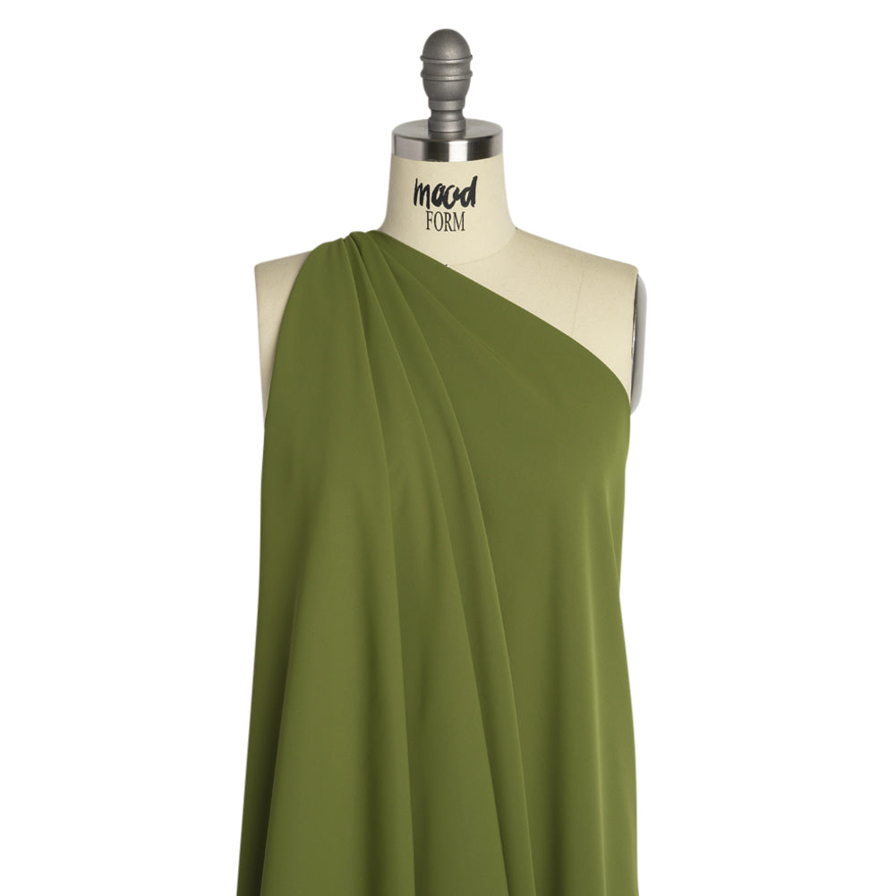 Polyester Double Georgette - Pesto Green - Mimosa Collection by Mood Polyester Double Georgette - Pesto Green - Mimosa Collection by Mood