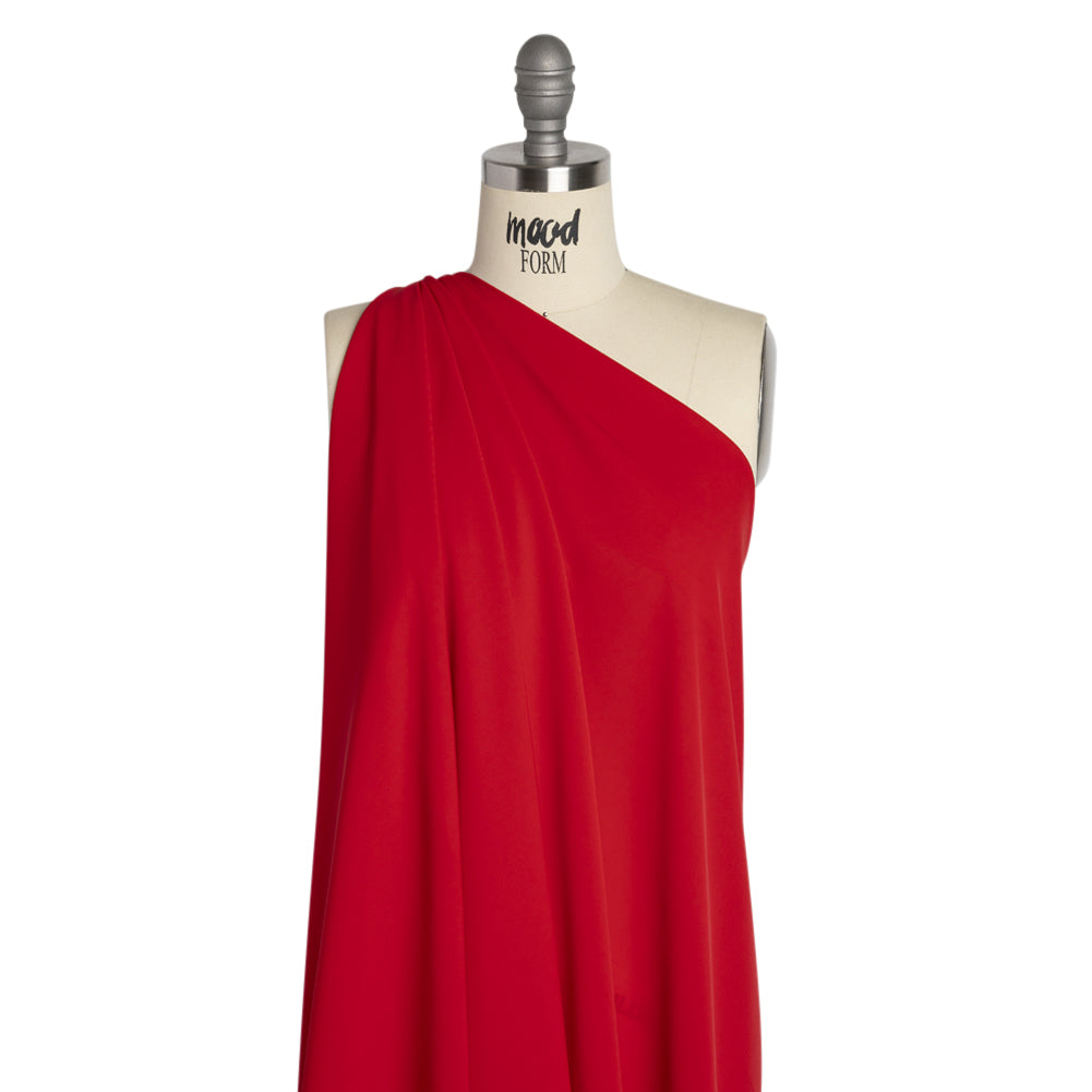 Polyester Double Georgette - Red - Mimosa Collection by Mood Drape Polyester Double Georgette - Red - Mimosa Collection by Mood Drape