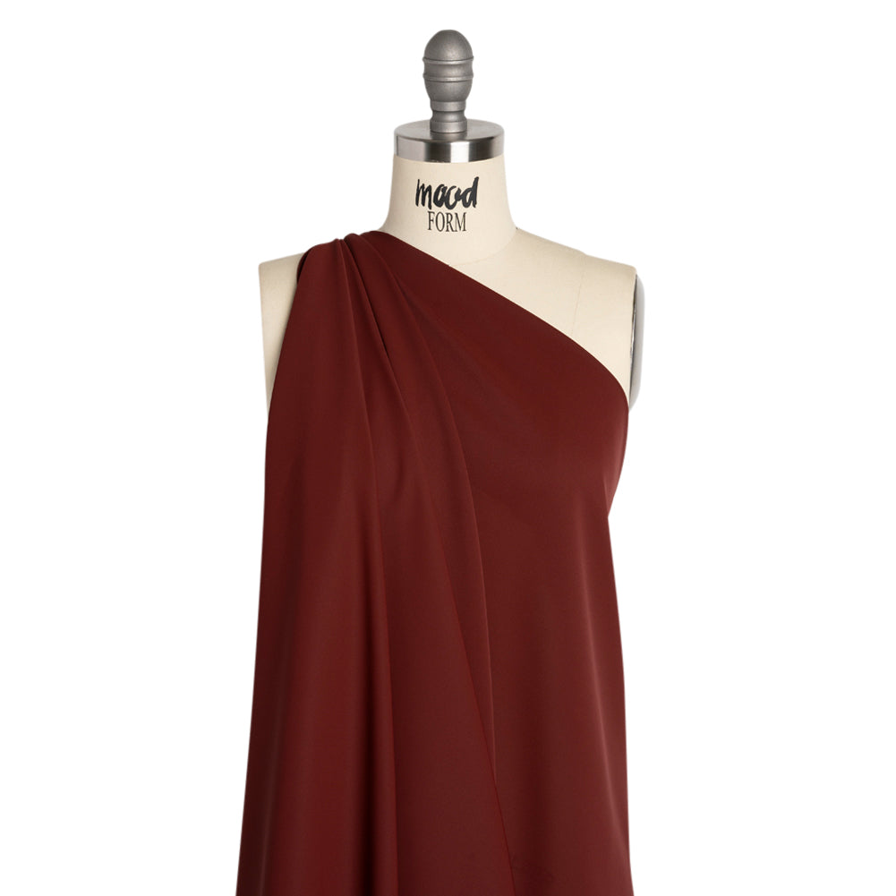 Polyester Double Georgette - Burgundy - Mimosa Collection by Mood Polyester Double Georgette - Burgundy - Mimosa Collection by Mood