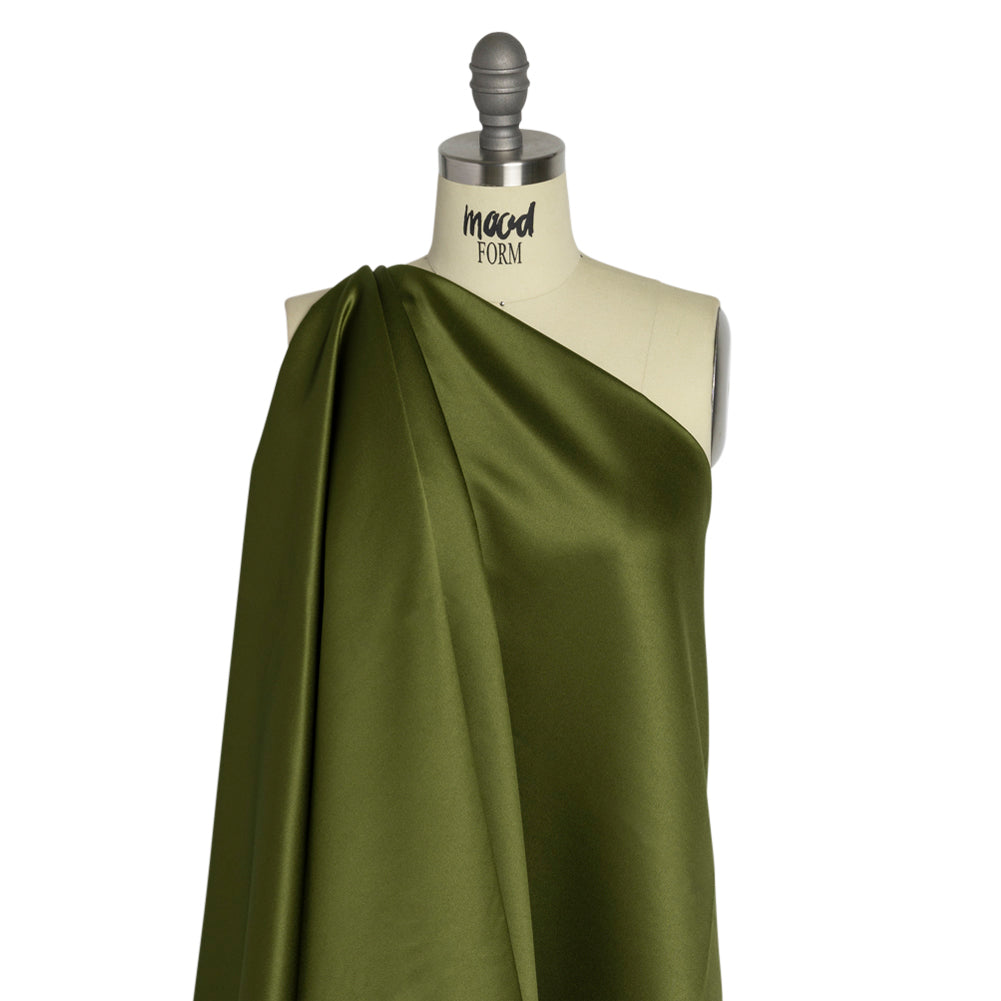 Premium Polyester Satin - Pesto Green - Gavia Collection by Mood Premium Polyester Satin - Pesto Green - Gavia Collection by Mood