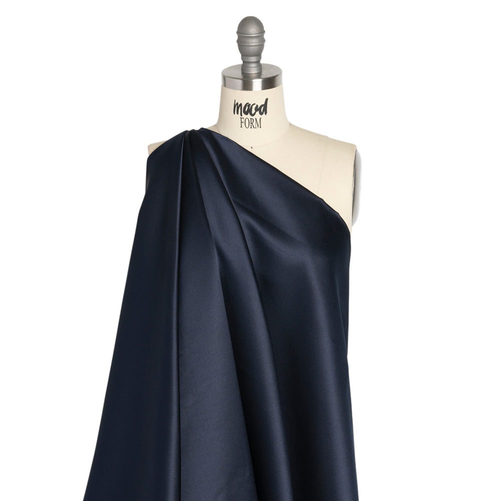 Premium Polyester Satin - Navy - Gavia Collection by Mood Premium Polyester Satin - Navy - Gavia Collection by Mood