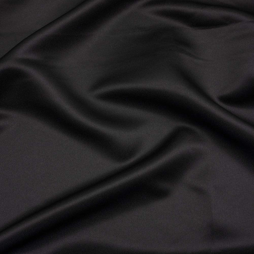 Premium Polyester Satin - Black - Gavia Collection by Mood Premium Polyester Satin - Black - Gavia Collection by Mood
