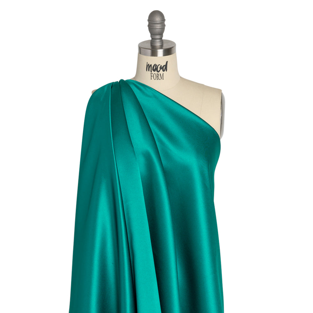 Premium Polyester Satin - Deep Teal - Gavia Collection by Mood - Drape Premium Polyester Satin - Deep Teal - Gavia Collection by Mood - Drape