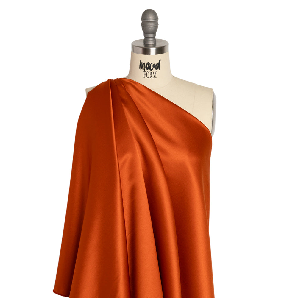 Premium Polyester Satin - Burnt Orange - Gavia Collection by Mood Premium Polyester Satin - Burnt Orange - Gavia Collection by Mood
