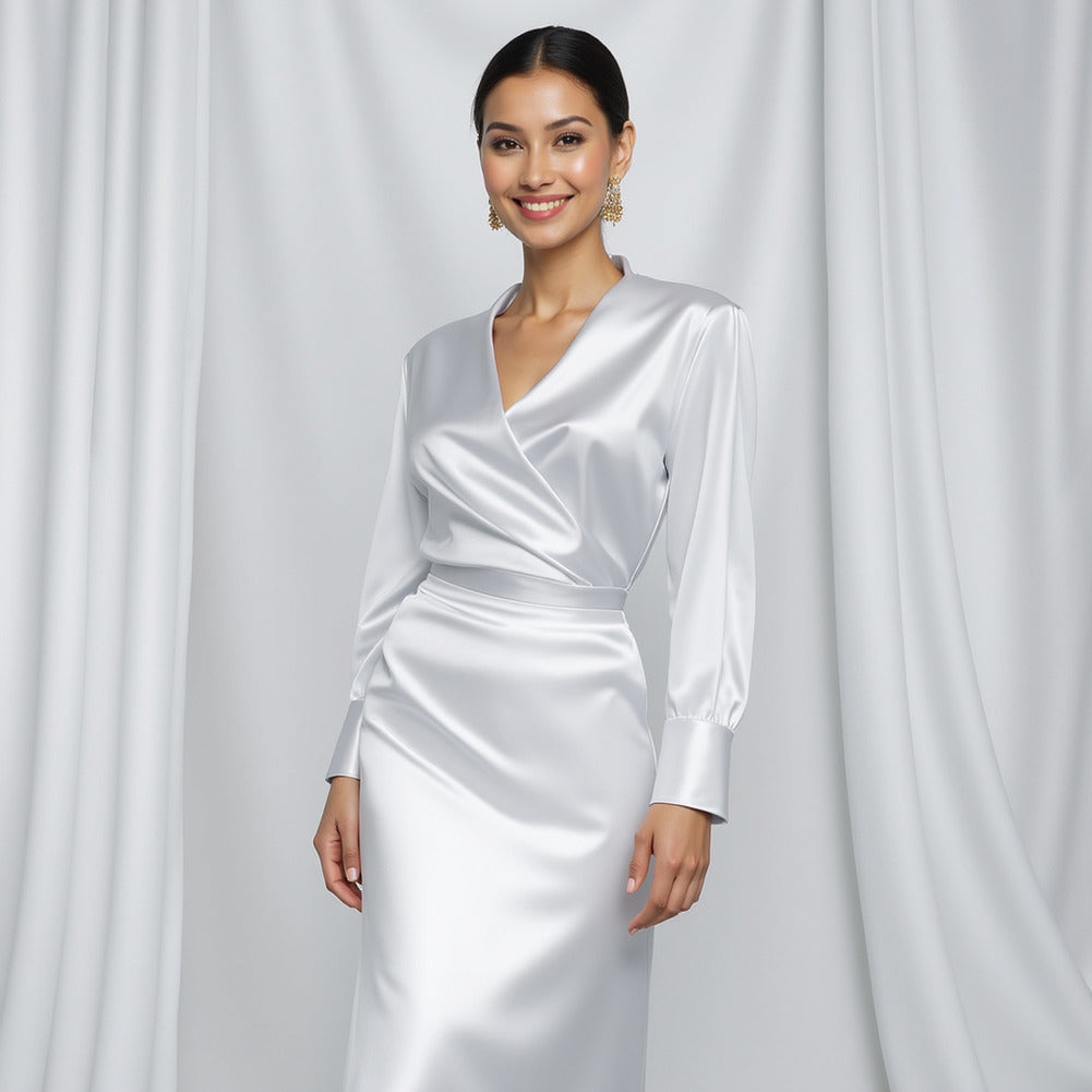 Polyester Satin - White - Anas Collection by Mood Polyester Satin - White - Anas Collection by Mood