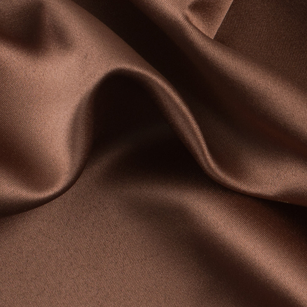 Polyester Satin - Driftwood Brown - Reverie Collection Detail Polyester Satin - Driftwood Brown - Reverie Collection Detail