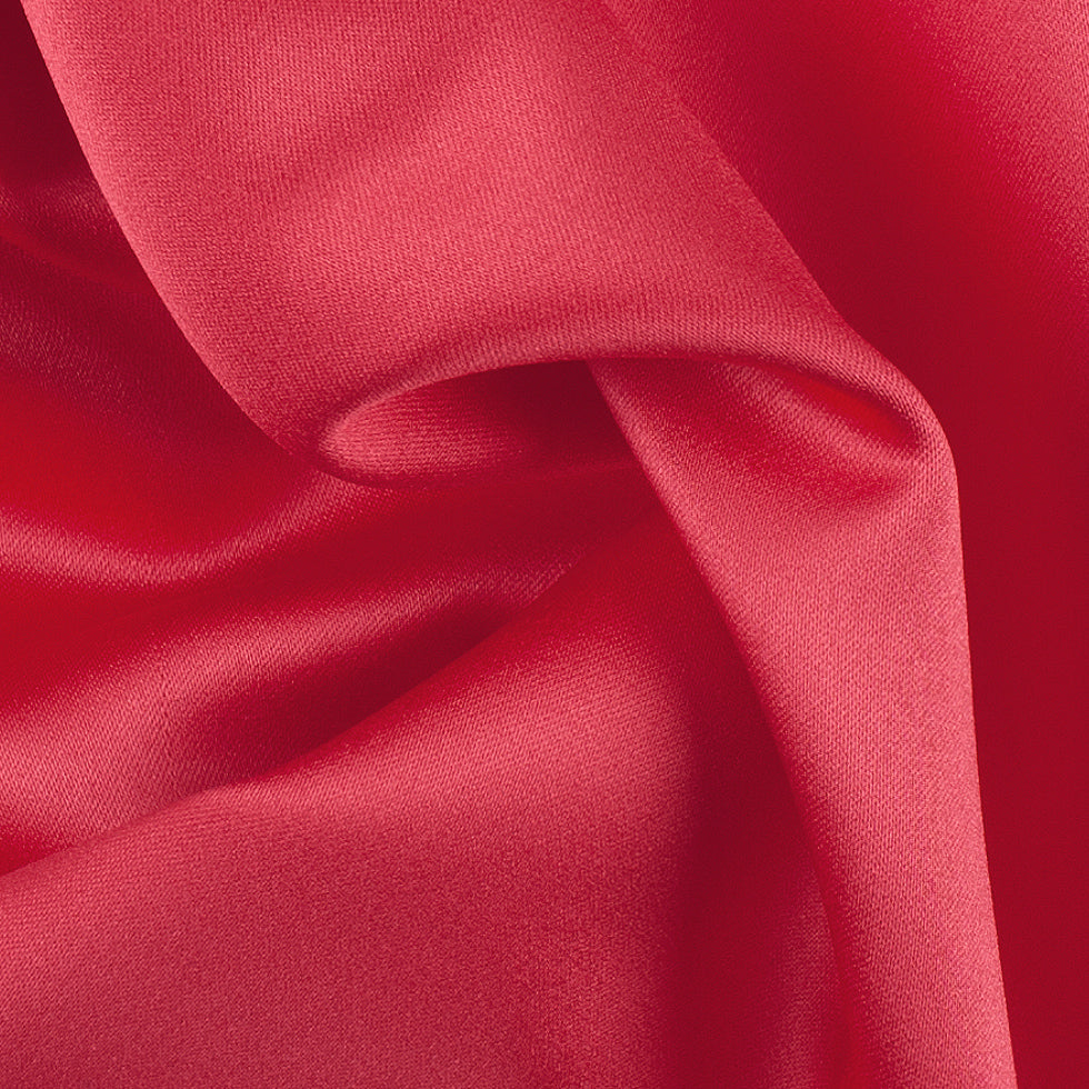 Polyester Satin - Flaming Coral - Reverie Collection Detail Polyester Satin - Flaming Coral - Reverie Collection Detail