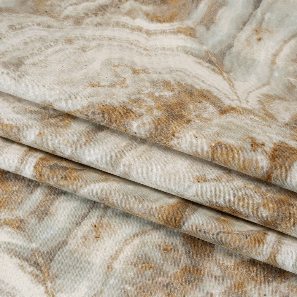 Stonehenge Quilting Cotton by Northcott - Cream Marble 8 Swirling Stone - Surfaces Collection - Folded Stonehenge Quilting Cotton by Northcott - Cream Marble 8 Swirling Stone - Surfaces Collection - Folded