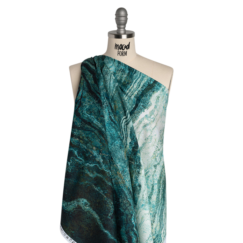 Stonehenge Quilting Cotton by Northcott - Blue Planet Swirling Lines Gradient - Ombre II Collection - Drape Stonehenge Quilting Cotton by Northcott - Blue Planet Swirling Lines Gradient - Ombre II Collection - Drape
