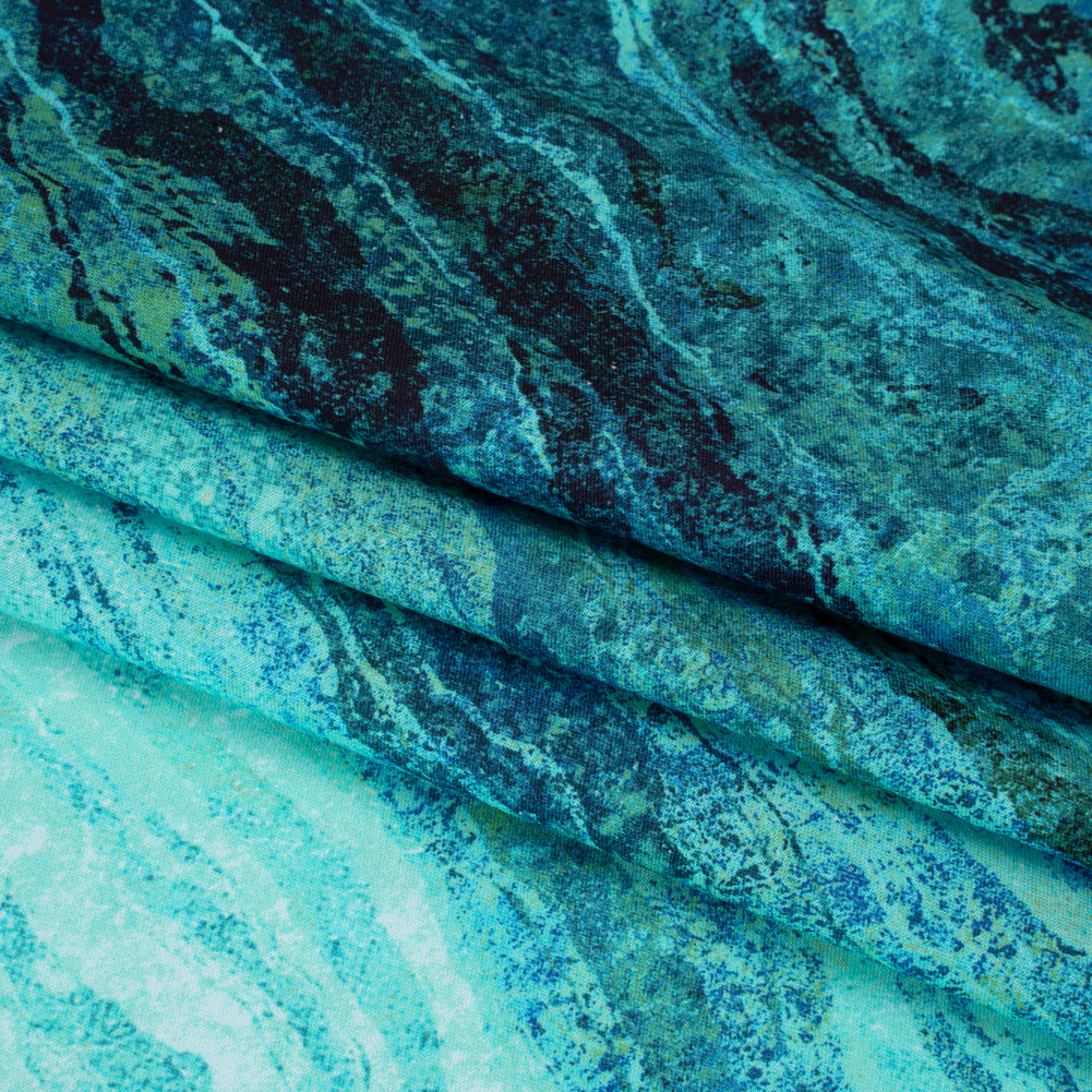 Stonehenge Quilting Cotton by Northcott - Peacock Swirling Lines Gradient - Ombre II Collection - Folded Stonehenge Quilting Cotton by Northcott - Peacock Swirling Lines Gradient - Ombre II Collection - Folded