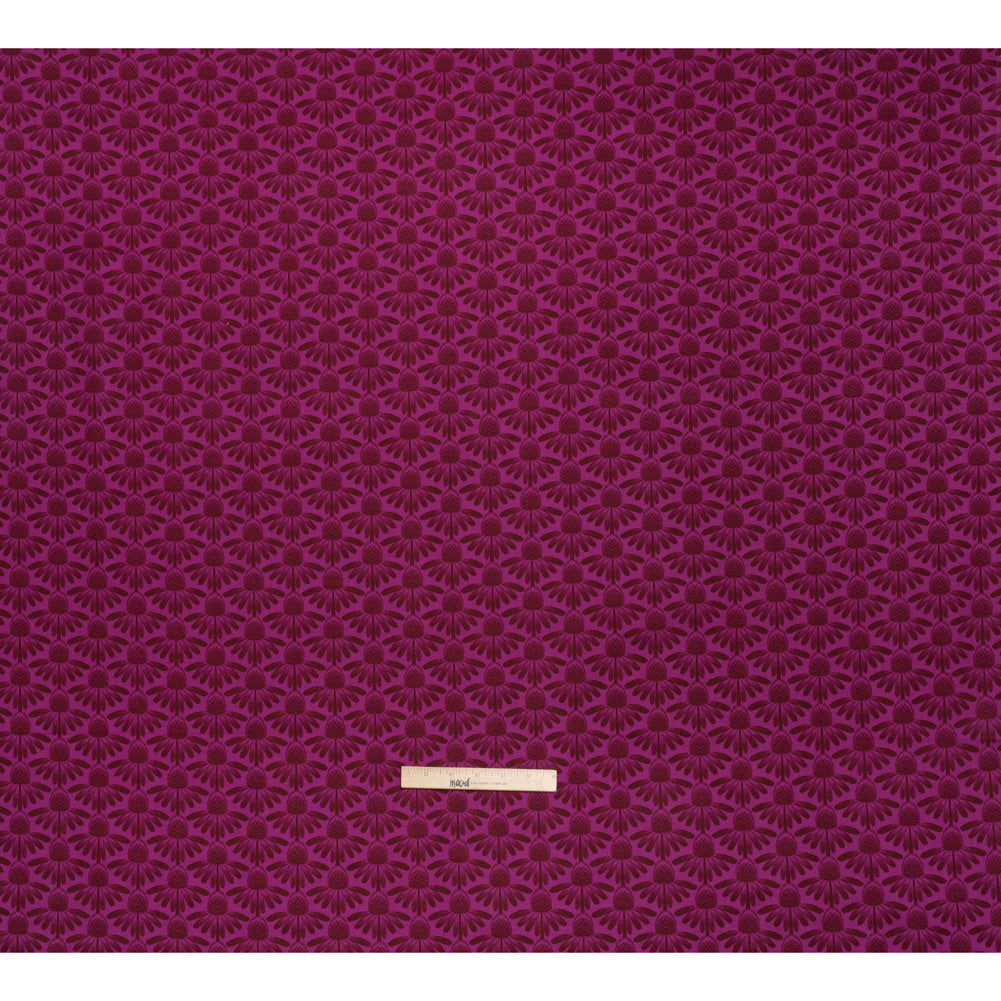 Printed Quilting Cotton by Anna Maria Textiles for Northcott - Magenta Coneflower Floral - Indelible Collection Printed Quilting Cotton by Anna Maria Textiles for Northcott - Magenta Coneflower Floral - Indelible Collection