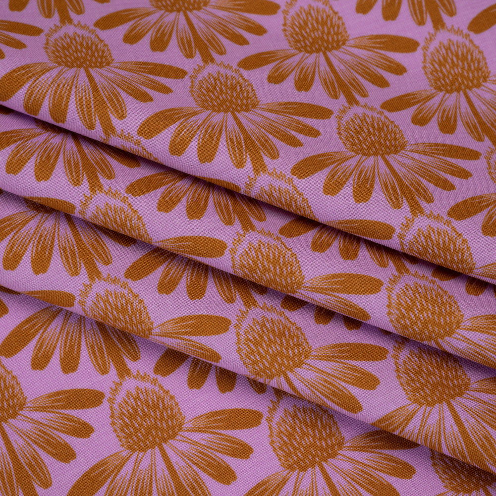 Printed Quilting Cotton by Anna Maria Textiles for Northcott - Taffy Coneflower Floral - Indelible Collection Printed Quilting Cotton by Anna Maria Textiles for Northcott - Taffy Coneflower Floral - Indelible Collection