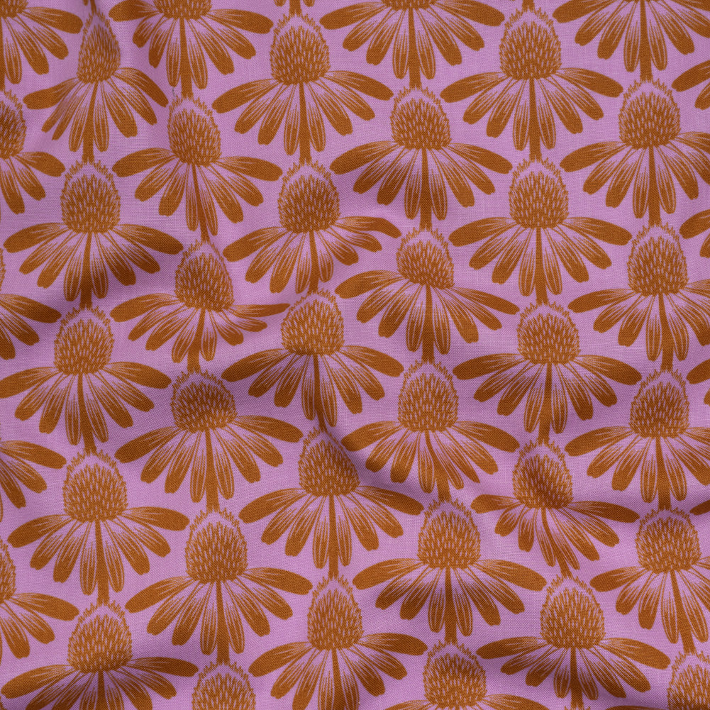 Printed Quilting Cotton by Anna Maria Textiles for Northcott - Taffy Coneflower Floral - Indelible Collection Printed Quilting Cotton by Anna Maria Textiles for Northcott - Taffy Coneflower Floral - Indelible Collection