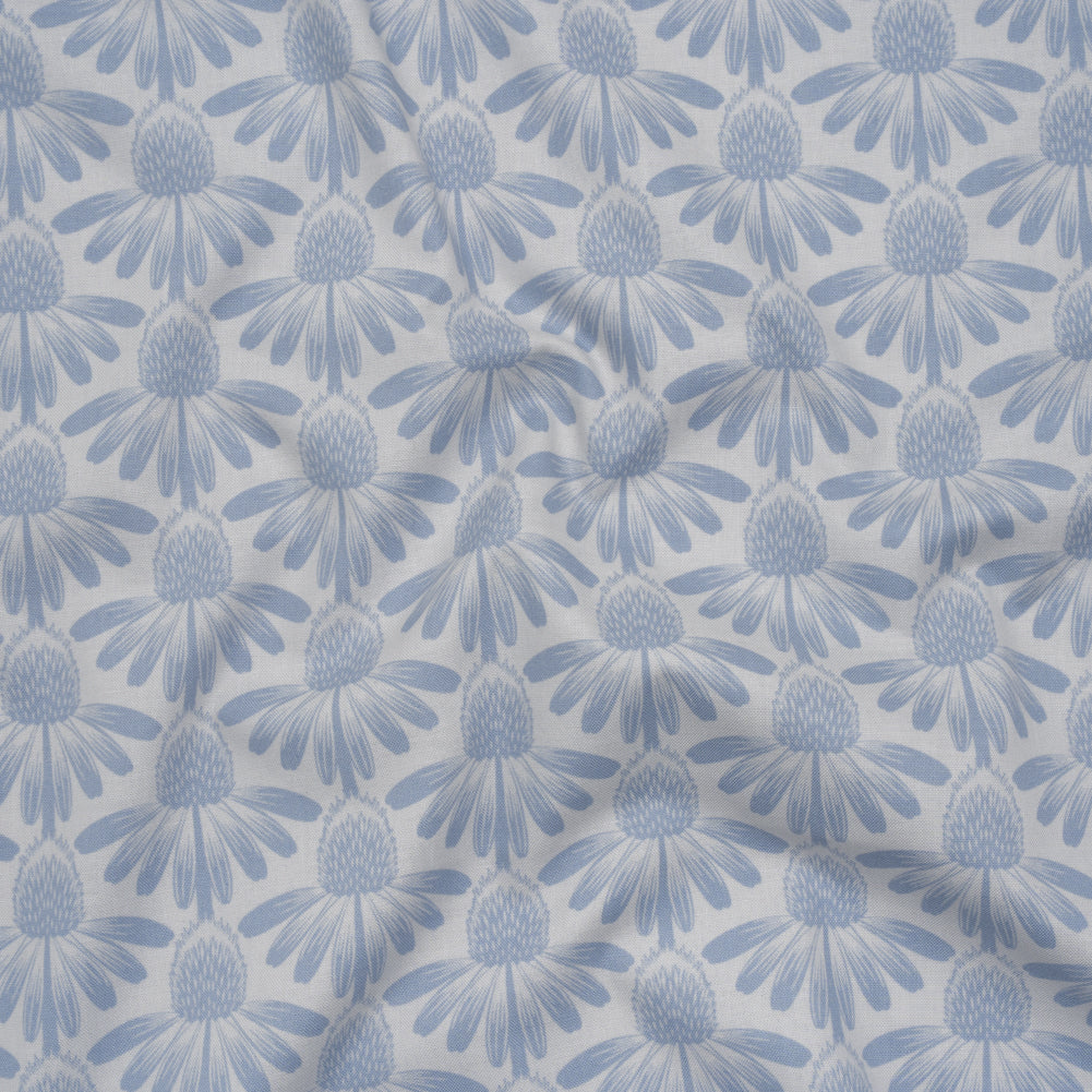 Printed Quilting Cotton by Anna Maria Textiles for Northcott - Sky Coneflower Floral - Indelible Collection Printed Quilting Cotton by Anna Maria Textiles for Northcott - Sky Coneflower Floral - Indelible Collection