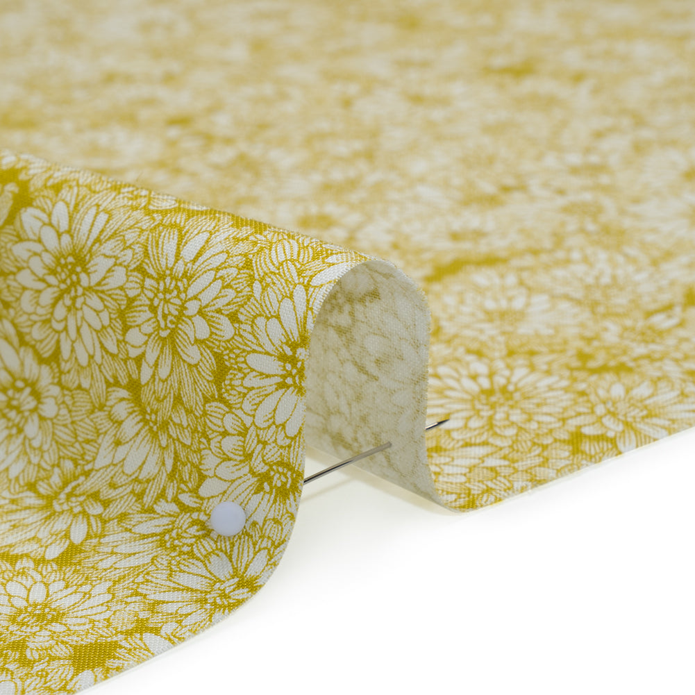 Printed Quilting Cotton by Anna Maria Textiles for Northcott - Golden Mums Floral - Indelible Collection - Detail Printed Quilting Cotton by Anna Maria Textiles for Northcott - Golden Mums Floral - Indelible Collection - Detail