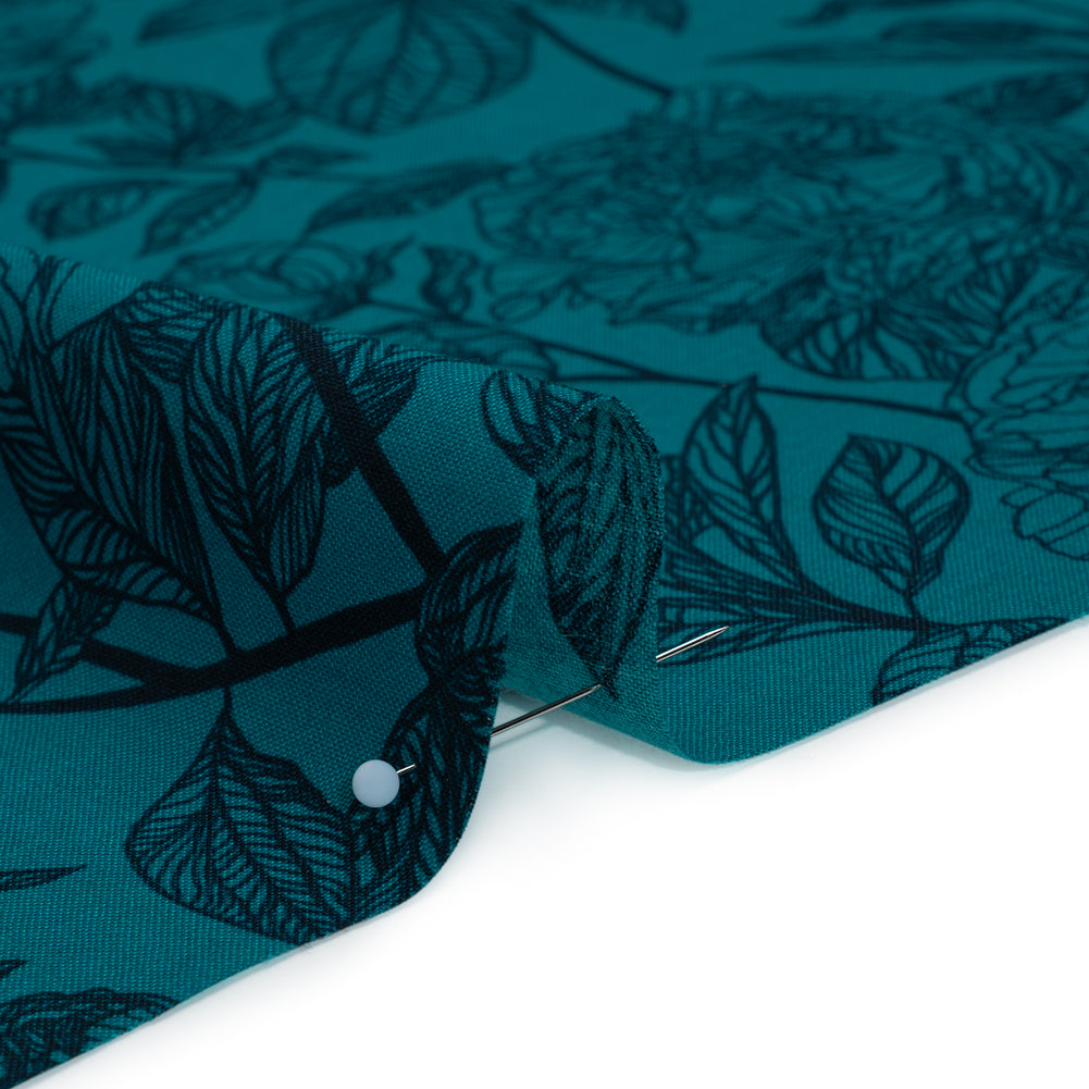 Printed Quilting Cotton by Anna Maria Textiles for Northcott - Ocean Peony Floral - Indelible Collection Printed Quilting Cotton by Anna Maria Textiles for Northcott - Ocean Peony Floral - Indelible Collection