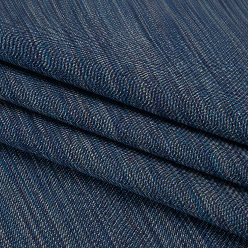 Woven Quilting Cotton Fabric by FIGO Studio - Denim Striated - Space Dye Collection - Folded Woven Quilting Cotton Fabric by FIGO Studio - Denim Striated - Space Dye Collection - Folded