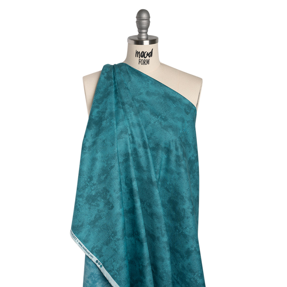 Printed Quilting Cotton by Deborah Edwards Northcott Studio - Teal Fresco Texture - Toscana Collection - Folded Printed Quilting Cotton by Deborah Edwards Northcott Studio - Teal Fresco Texture - Toscana Collection - Folded
