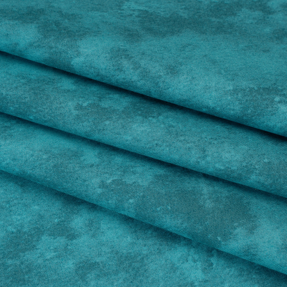 Printed Quilting Cotton by Deborah Edwards Northcott Studio - Teal Fresco Texture - Toscana Collection - Detail Printed Quilting Cotton by Deborah Edwards Northcott Studio - Teal Fresco Texture - Toscana Collection - Detail