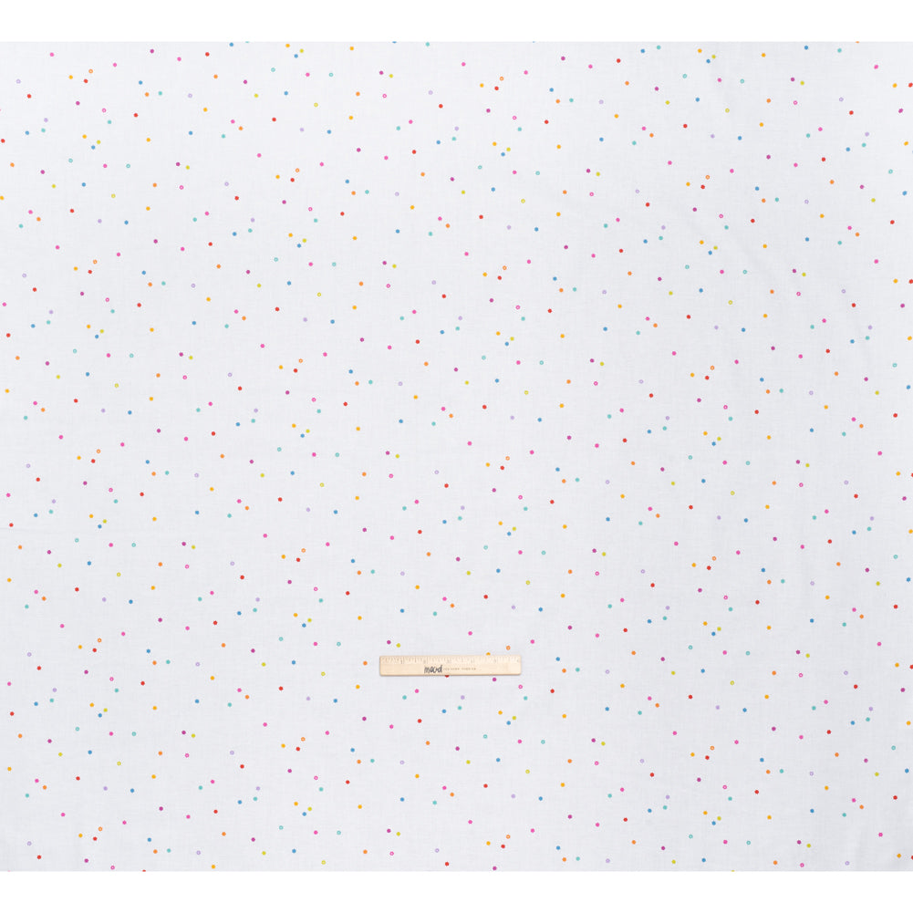 Printed Quilting Cotton by Ghazal Razavi for FIGO Studio - White and Rainbow Flowers - Seasons Basics Collection - Full - Image 6 of 7 Printed Quilting Cotton by Ghazal Razavi for FIGO Studio - White and Rainbow Flowers - Seasons Basics Collection - Full - Image 6 of 7