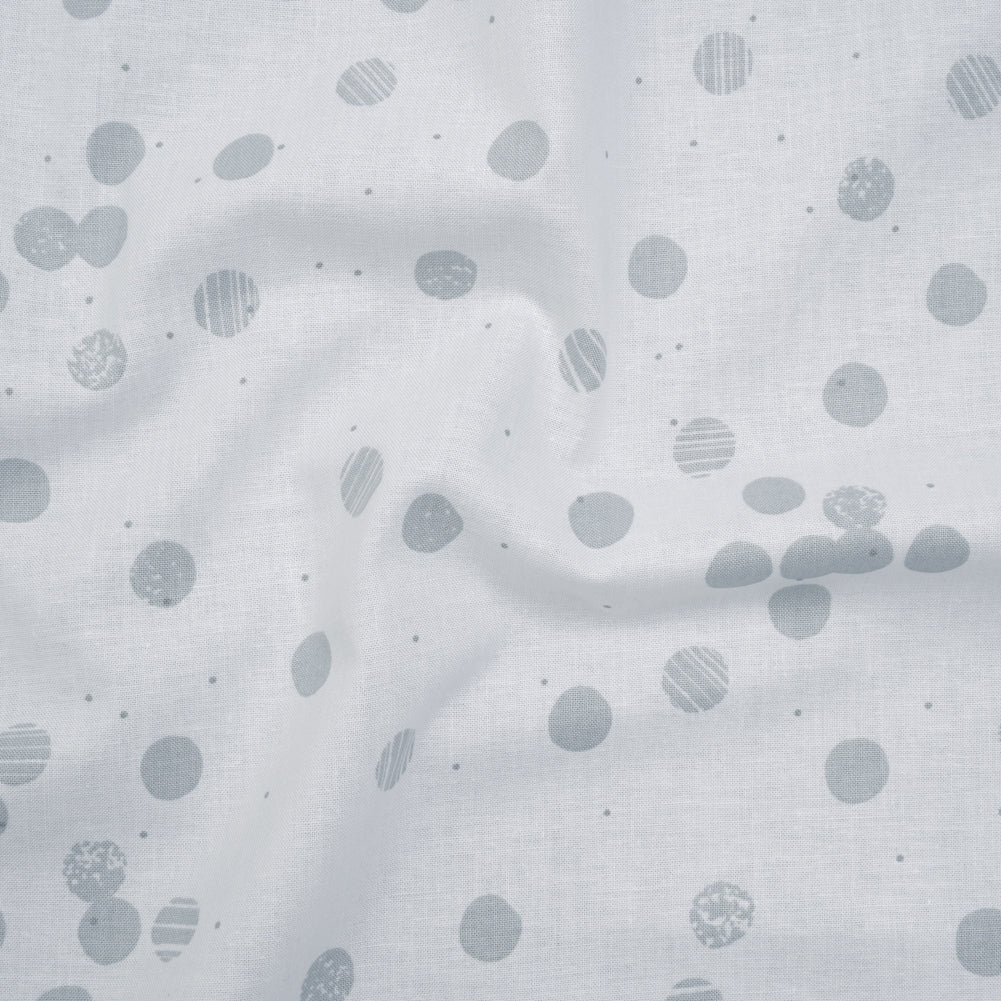 Printed Quilting Cotton by Ghazal Razavi for FIGO Studio - White Snow Textured Circles and Spots - Seasons Basics Collection Printed Quilting Cotton by Ghazal Razavi for FIGO Studio - White Snow Textured Circles and Spots - Seasons Basics Collection