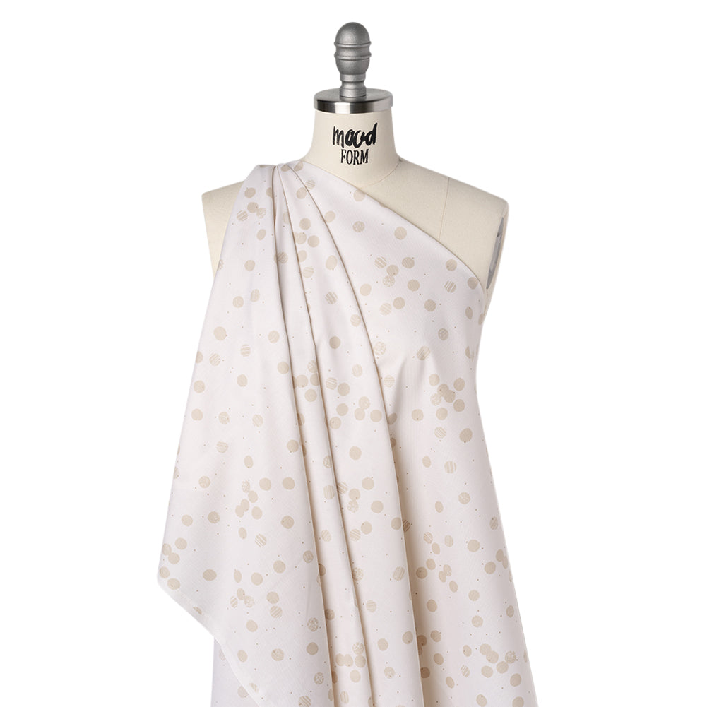 Printed Quilting Cotton by Ghazal Razavi for FIGO Studio - Cream Snow Textured Circles and Spots - Seasons Basics Collection Folded Printed Quilting Cotton by Ghazal Razavi for FIGO Studio - Cream Snow Textured Circles and Spots - Seasons Basics Collection Folded