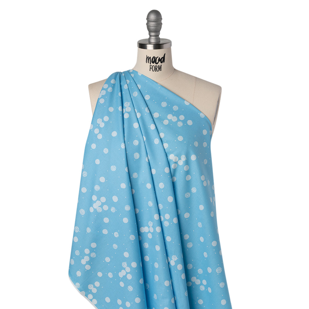 Printed Quilting Cotton by Ghazal Razavi for FIGO Studio - Blue Snow Textured Circles and Spots - Seasons Basics Collection Printed Quilting Cotton by Ghazal Razavi for FIGO Studio - Blue Snow Textured Circles and Spots - Seasons Basics Collection