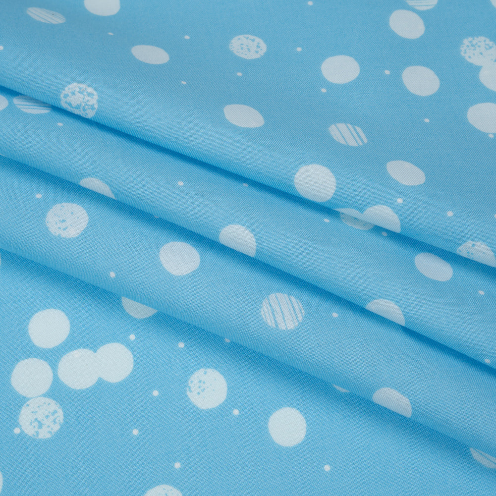 Printed Quilting Cotton by Ghazal Razavi for FIGO Studio - Blue Snow Textured Circles and Spots - Seasons Basics Collection Printed Quilting Cotton by Ghazal Razavi for FIGO Studio - Blue Snow Textured Circles and Spots - Seasons Basics Collection
