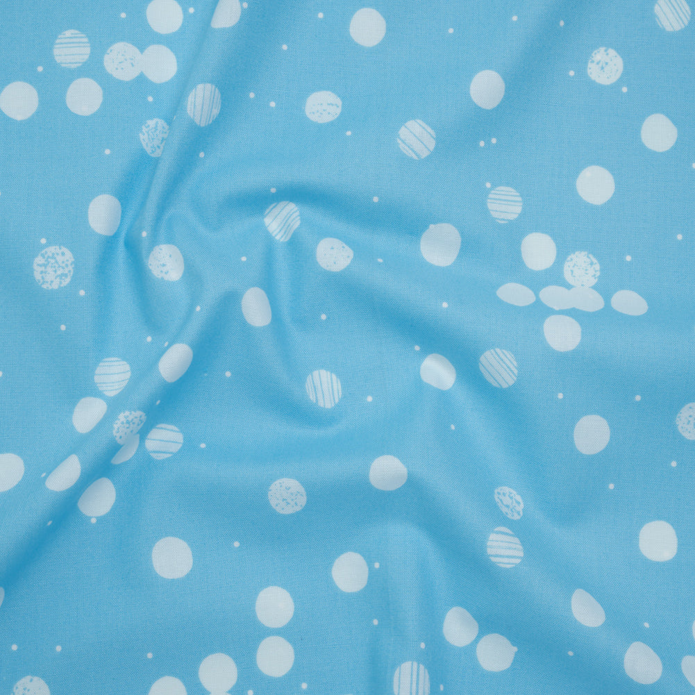 Printed Quilting Cotton by Ghazal Razavi for FIGO Studio - Blue Snow Textured Circles and Spots - Seasons Basics Collection Printed Quilting Cotton by Ghazal Razavi for FIGO Studio - Blue Snow Textured Circles and Spots - Seasons Basics Collection