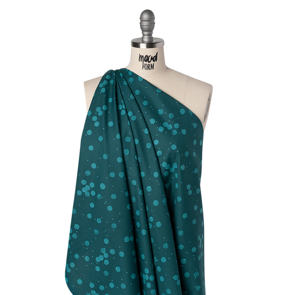 Printed Quilting Cotton by Ghazal Razavi for FIGO Studio - Teal Snow Textured Circles and Spots - Seasons Basics Collection Printed Quilting Cotton by Ghazal Razavi for FIGO Studio - Teal Snow Textured Circles and Spots - Seasons Basics Collection