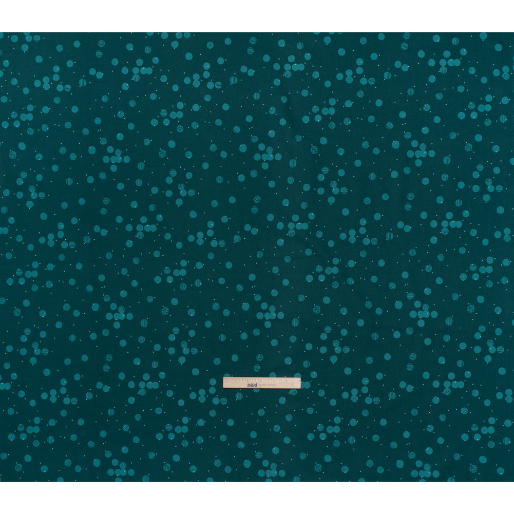 Printed Quilting Cotton by Ghazal Razavi for FIGO Studio - Teal Snow Textured Circles and Spots - Seasons Basics Collection Printed Quilting Cotton by Ghazal Razavi for FIGO Studio - Teal Snow Textured Circles and Spots - Seasons Basics Collection
