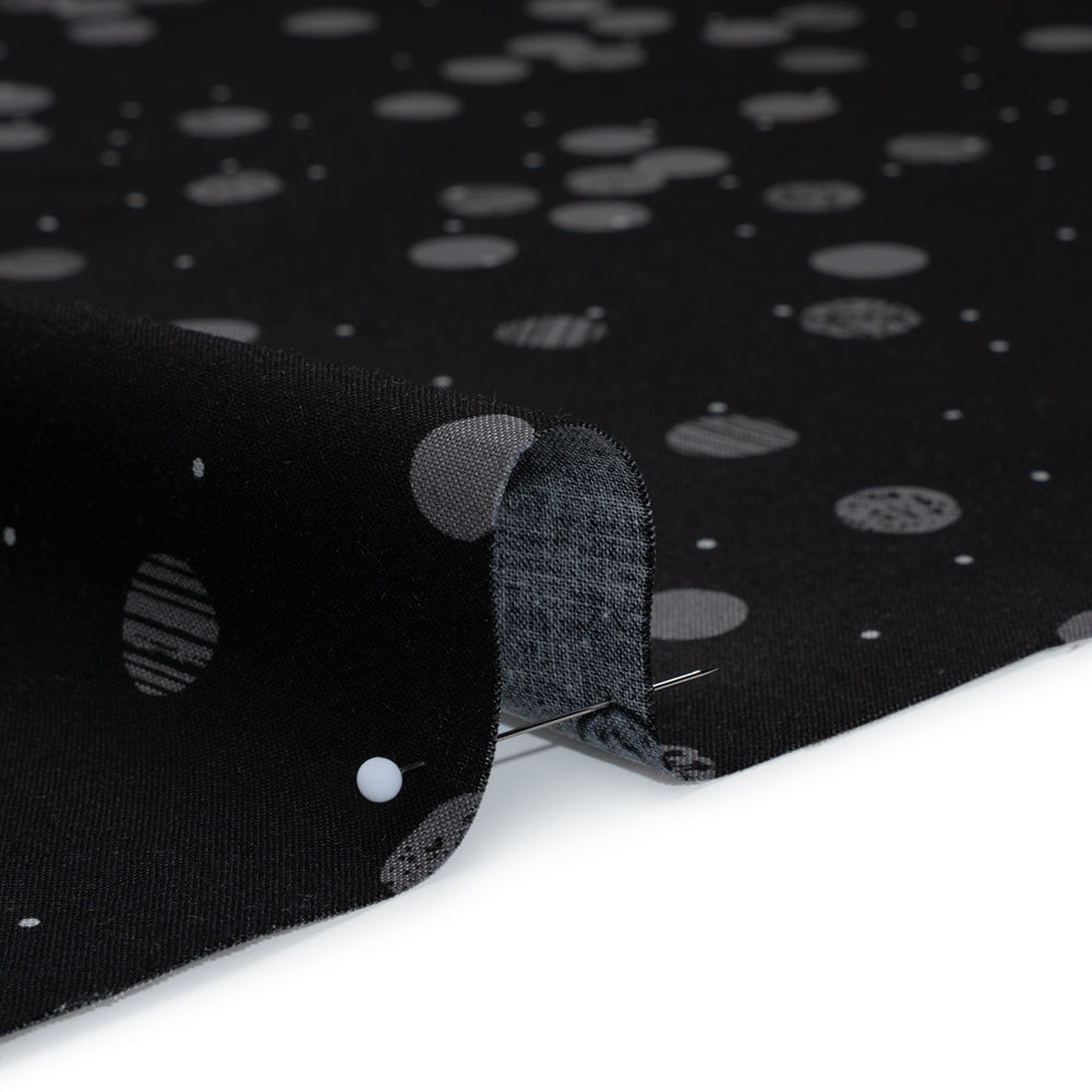 Printed Quilting Cotton by Ghazal Razavi for FIGO Studio - Black Snow Textured Circles and Spots - Seasons Basics Collection Full Printed Quilting Cotton by Ghazal Razavi for FIGO Studio - Black Snow Textured Circles and Spots - Seasons Basics Collection Full