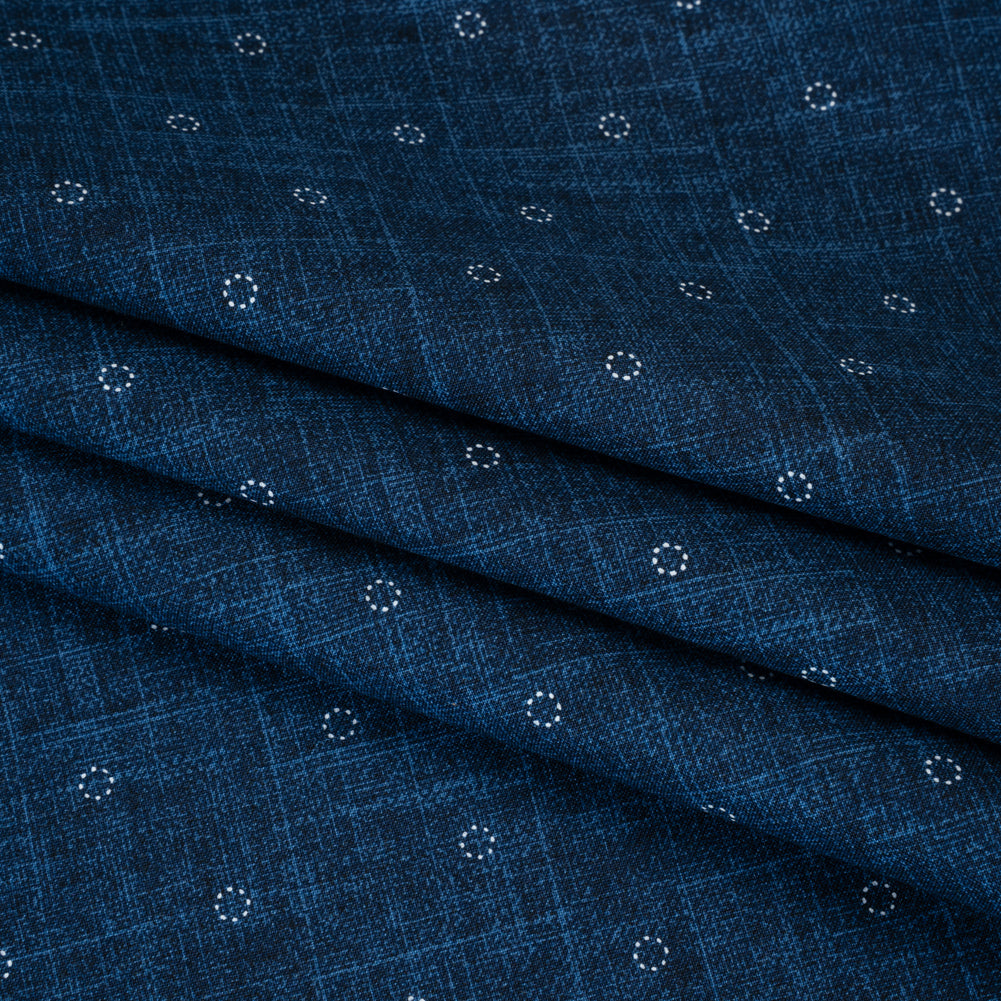 Printed Quilting Cotton by Ghazal Razavi for FIGO Studio - Denim Stitches Circles - Stash Collection - Detail Printed Quilting Cotton by Ghazal Razavi for FIGO Studio - Denim Stitches Circles - Stash Collection - Detail