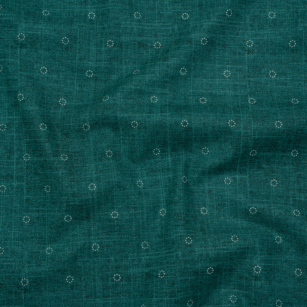 Printed Quilting Cotton by Ghazal Razavi for FIGO Studio - Teal Stitches Circles - Stash Collection Printed Quilting Cotton by Ghazal Razavi for FIGO Studio - Teal Stitches Circles - Stash Collection