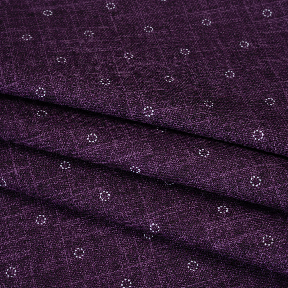 Printed Quilting Cotton by Ghazal Razavi for FIGO Studio - Purple Stitches Circles - Stash Collection Detail Printed Quilting Cotton by Ghazal Razavi for FIGO Studio - Purple Stitches Circles - Stash Collection Detail