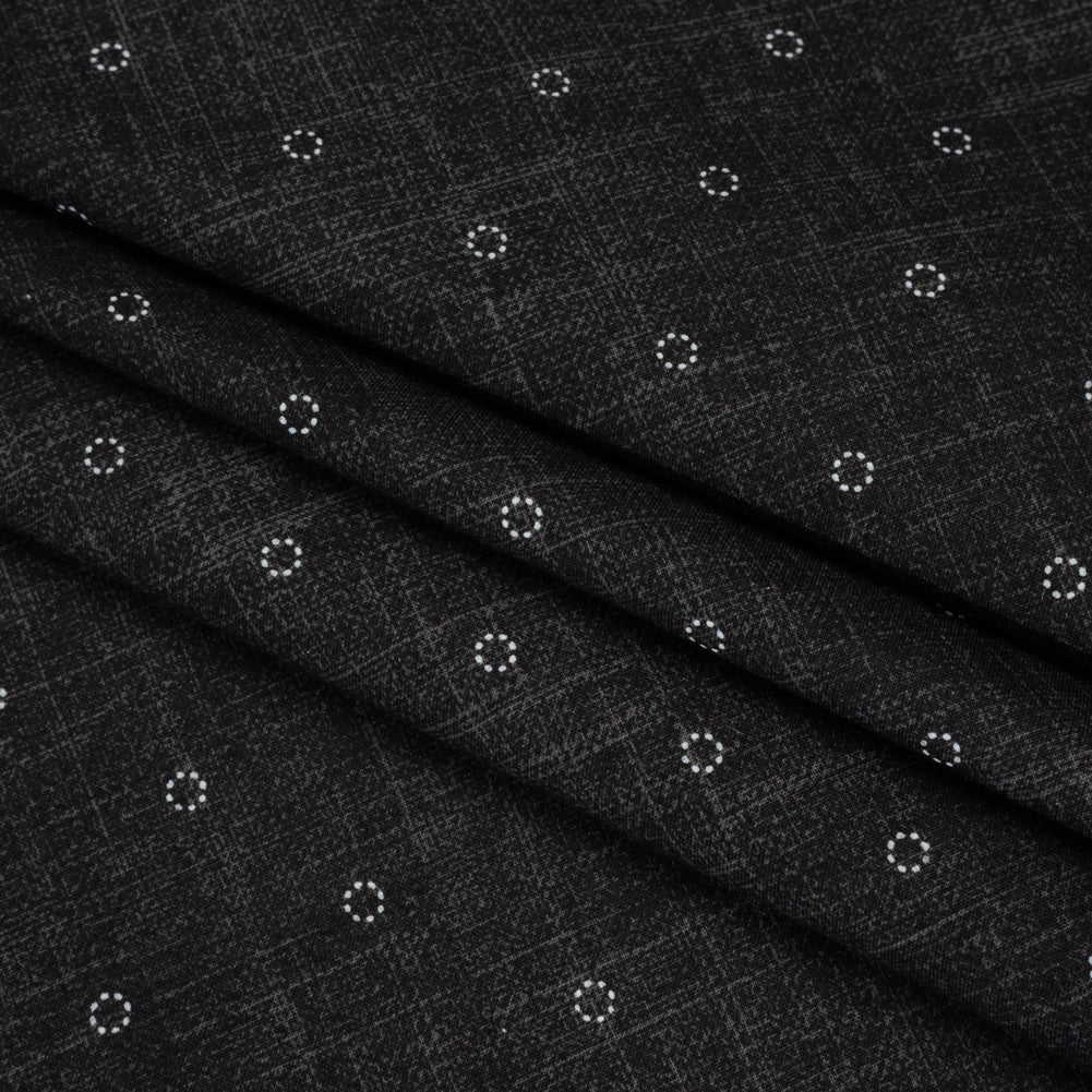 Printed Quilting Cotton by Ghazal Razavi for FIGO Studio - Black Stitches Circles - Stash Collection - Detail Printed Quilting Cotton by Ghazal Razavi for FIGO Studio - Black Stitches Circles - Stash Collection - Detail