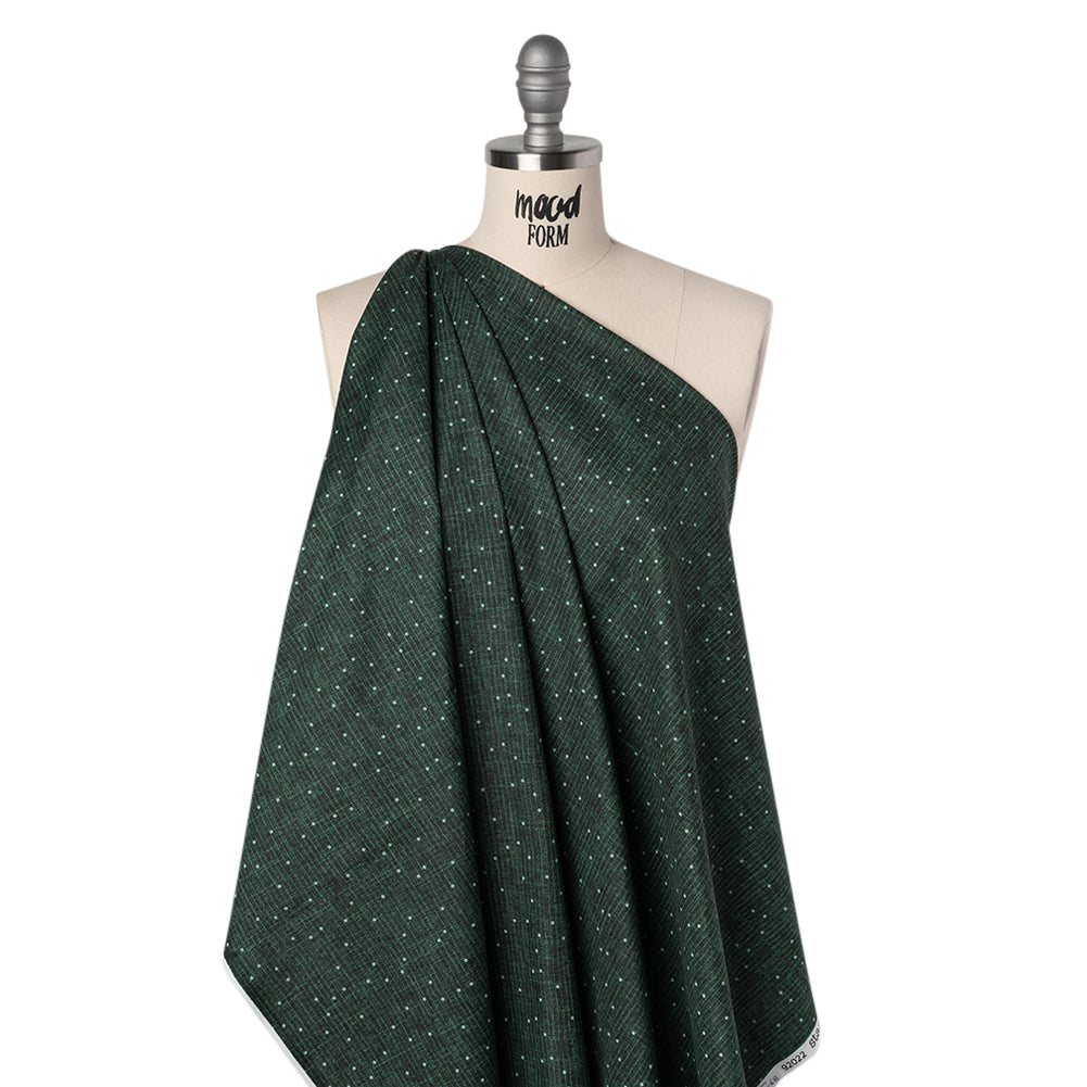 Printed Quilting Cotton by Ghazal Razavi for FIGO Studio - Emerald Stripe Dot - Stash Collection Folded Printed Quilting Cotton by Ghazal Razavi for FIGO Studio - Emerald Stripe Dot - Stash Collection Folded