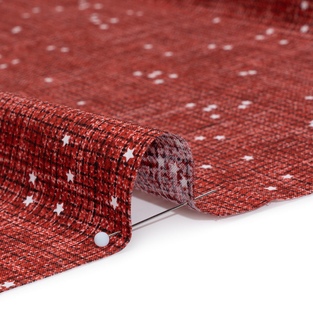 Printed Quilting Cotton by Ghazal Razavi for FIGO Studio - Red Checks and Stars - Stash Collection - Full Printed Quilting Cotton by Ghazal Razavi for FIGO Studio - Red Checks and Stars - Stash Collection - Full