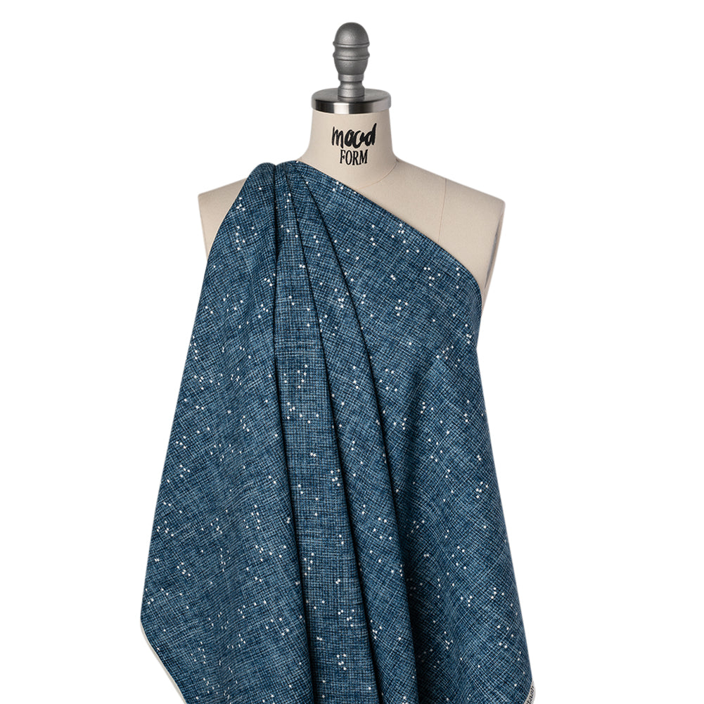 Printed Quilting Cotton by Ghazal Razavi for FIGO Studio - Blue Checks and Stars - Stash Collection Folded Printed Quilting Cotton by Ghazal Razavi for FIGO Studio - Blue Checks and Stars - Stash Collection Folded