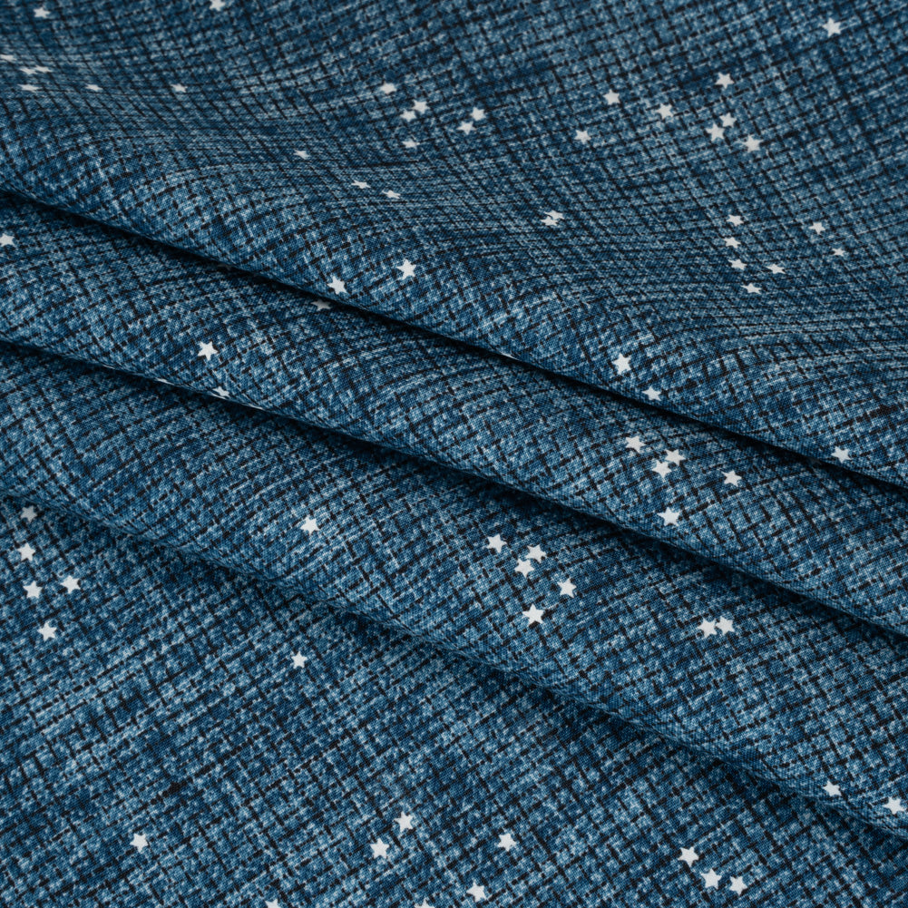 Printed Quilting Cotton by Ghazal Razavi for FIGO Studio - Blue Checks and Stars - Stash Collection Detail Printed Quilting Cotton by Ghazal Razavi for FIGO Studio - Blue Checks and Stars - Stash Collection Detail